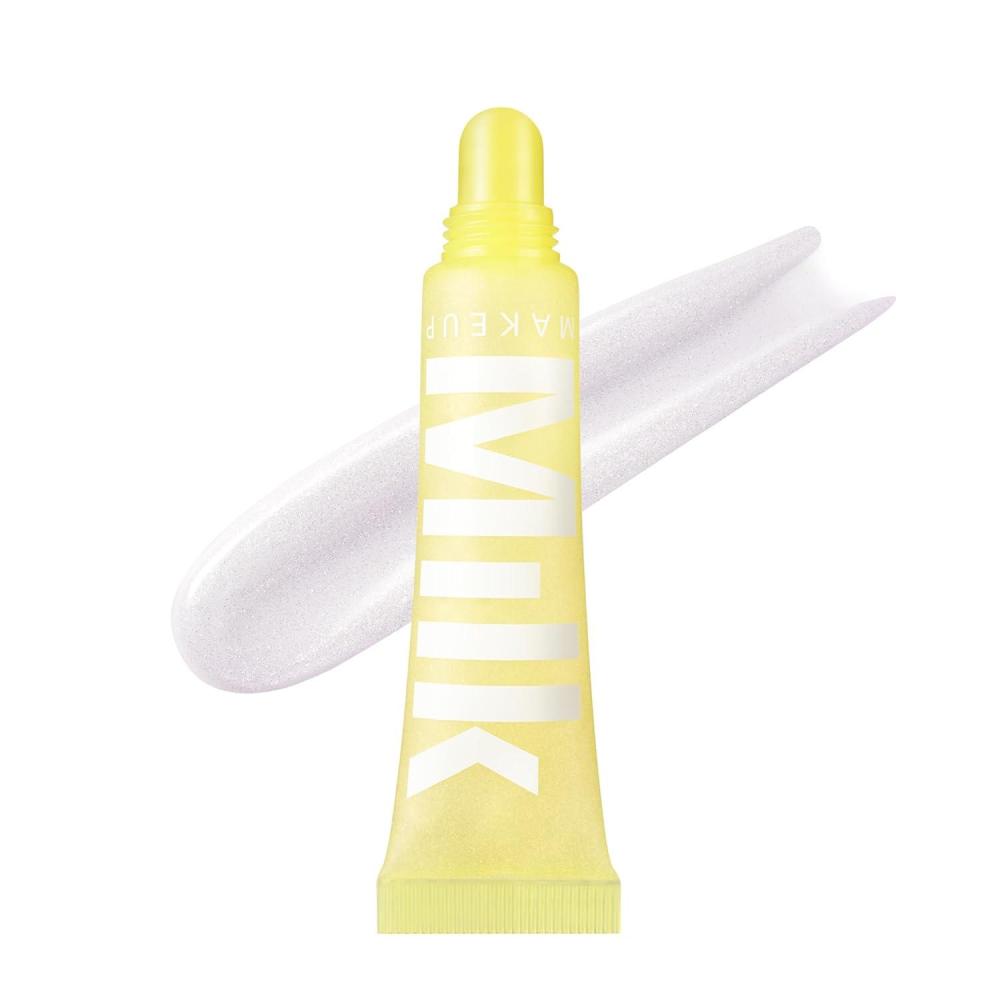 imageMilk Makeup Balmade Electrolyte Lip Balm  Hydrating Sheer Gloss Nourishes  Replenishes Moisture  Clean Vegan Formula with HighShine FinishElectron  Clear Multicolor Shimmer  Citrus Lemon