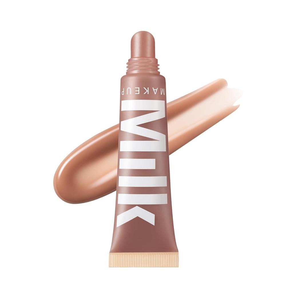 imageMilk Makeup Balmade Electrolyte Lip Balm  Hydrating Sheer Gloss Nourishes  Replenishes Moisture  Clean Vegan Formula with HighShine FinishPump  Warm Beige  Apricot Twist