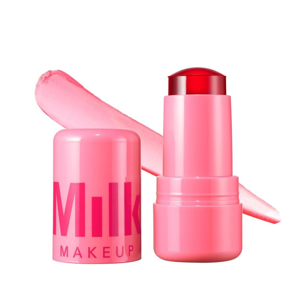 imageMilk Makeup Cooling Water Jelly Tint  Sheer Lip  Cheek Stain with Vegan Collagen Seawater  Aloe  Hydrating LongLasting Buildable Lip Tint  BlushChill  Red