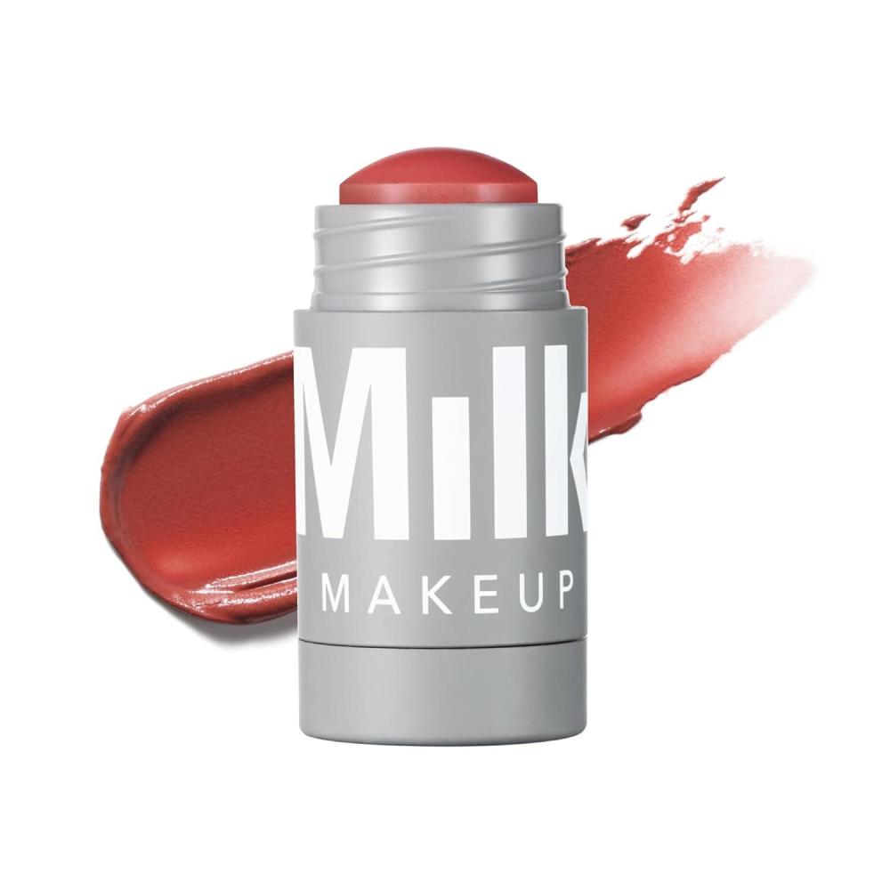imageMilk Makeup Lip  Cheek Stick  MultiUse Cream Blush  Lip Color with Mango Butter Avocado Oil  Apricot Oil  Hydrating Buildable LongLasting Vegan FormulaQuirk  Spiced Rose