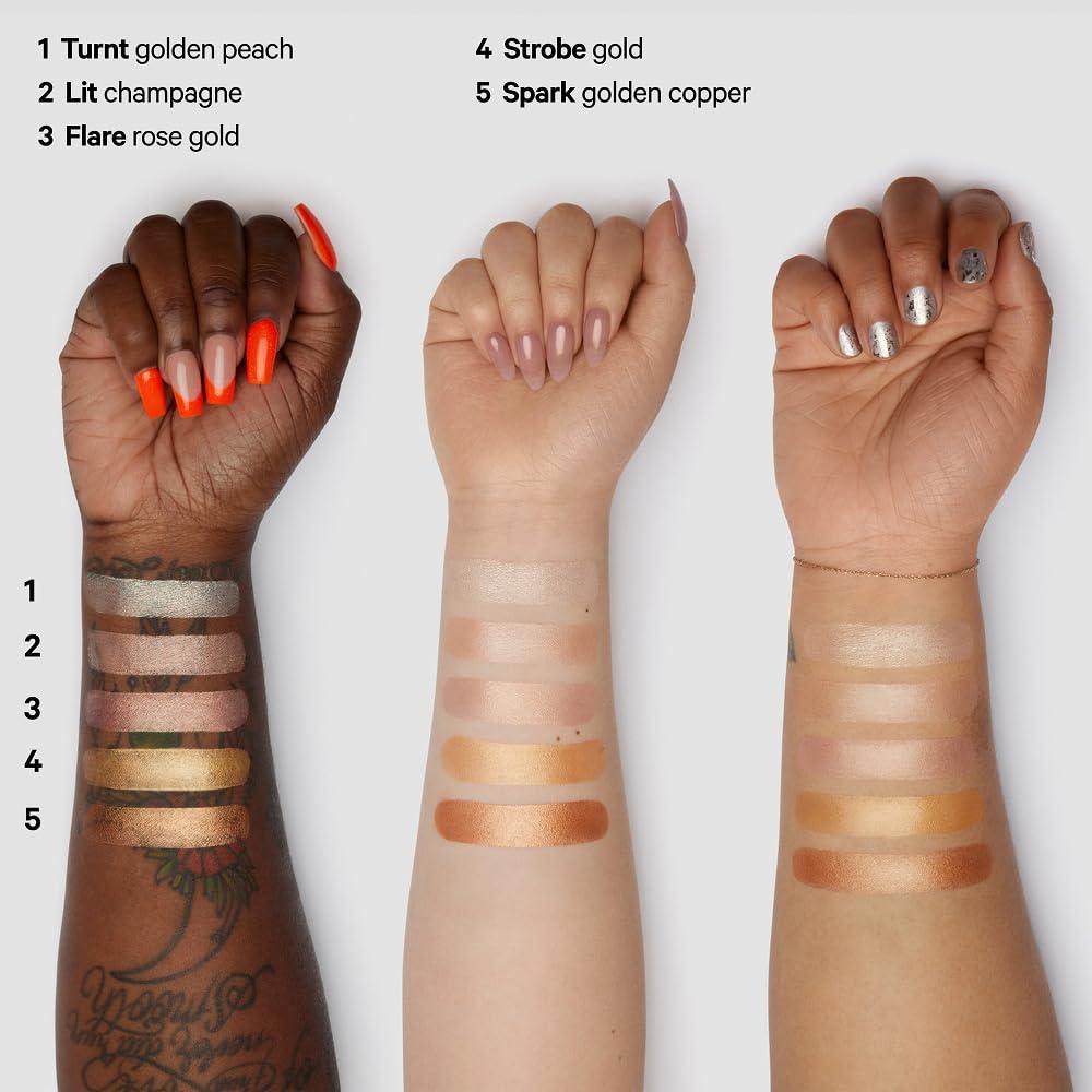 imageMilk Makeup Highlighter  Cream Highlighter Stick for Face  Body with Radiant Shimmery Glow  Buildable Blendable Vegan Formula for All Skin TypesFlare  Rose Gold