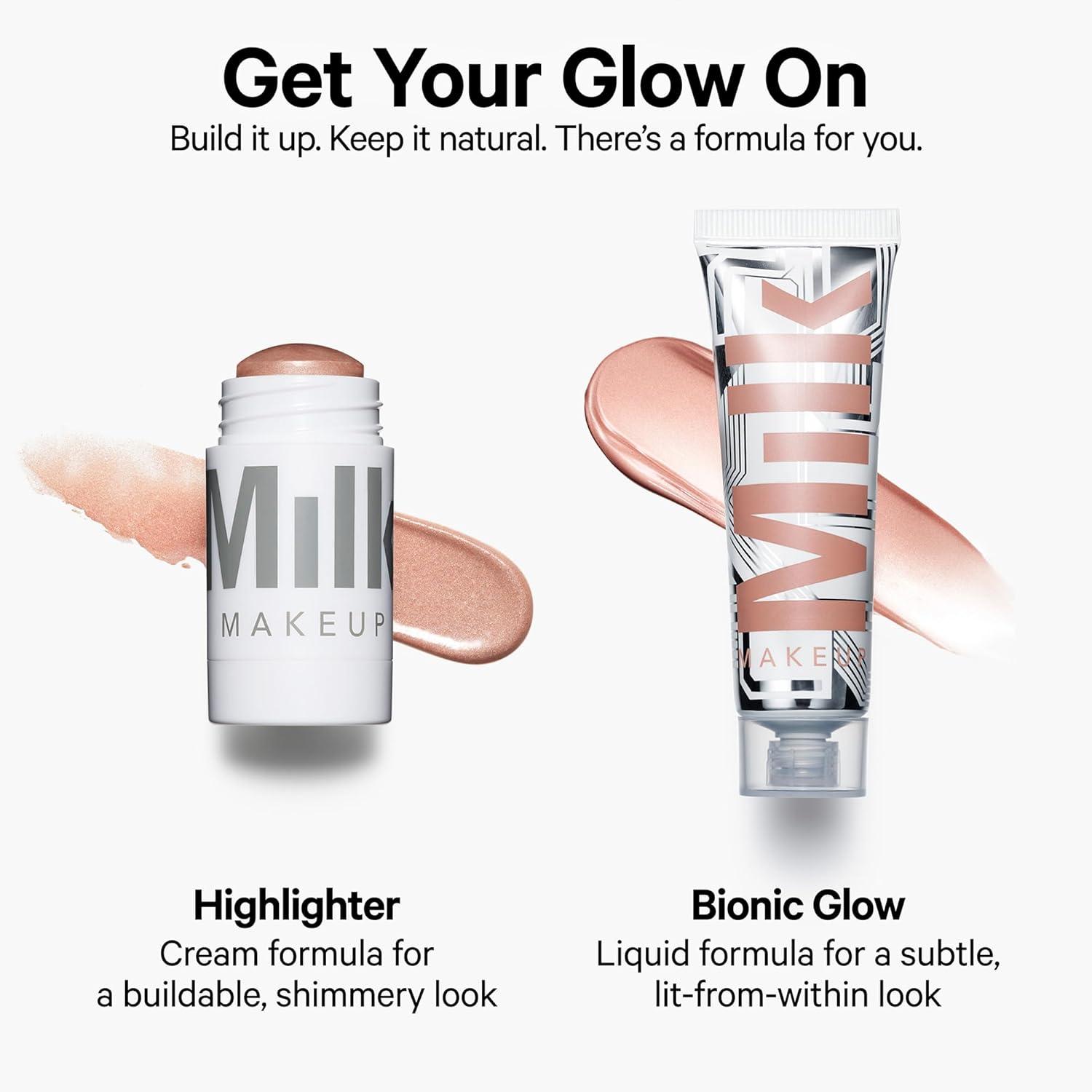 imageMilk Makeup Highlighter  Cream Highlighter Stick for Face  Body with Radiant Shimmery Glow  Buildable Blendable Vegan Formula for All Skin TypesLit  Champagne Pearl