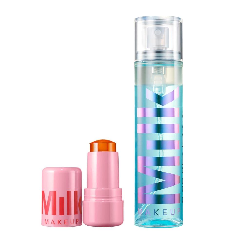 imageMilk Makeup Cooling Water Jelly Tint  Hydro Grip Set  Refresh Spray Set  LongLasting Lip  Cheek Stain  12HR Hydrating Setting Spray with Hyaluronic Acid  017 oz  338 oz