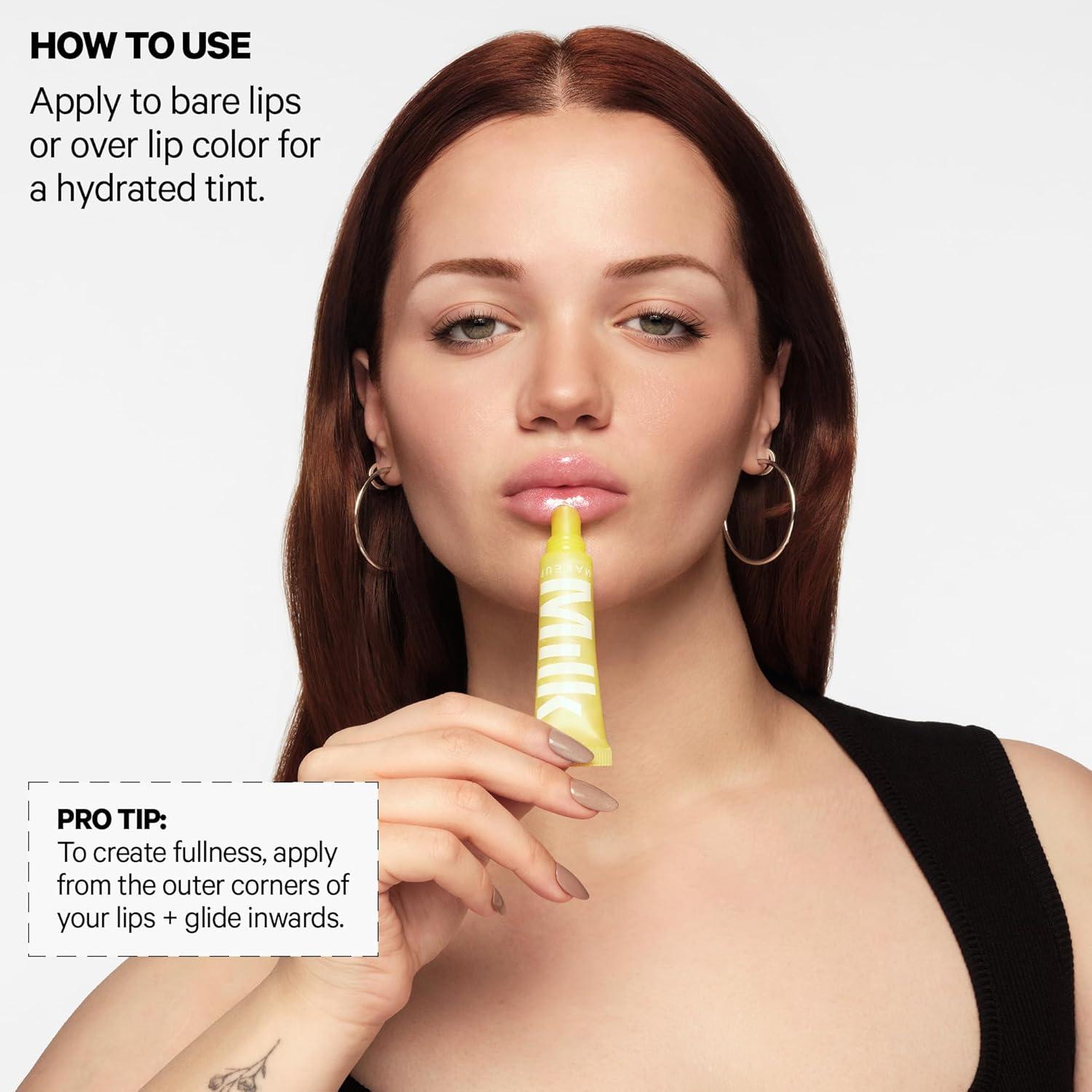 imageMilk Makeup Balmade Electrolyte Lip Balm Hydrating Sheer Gloss Nourishes Replenishes Moisture Clean Vegan Formula with HighShine Finish3pk Gift Set