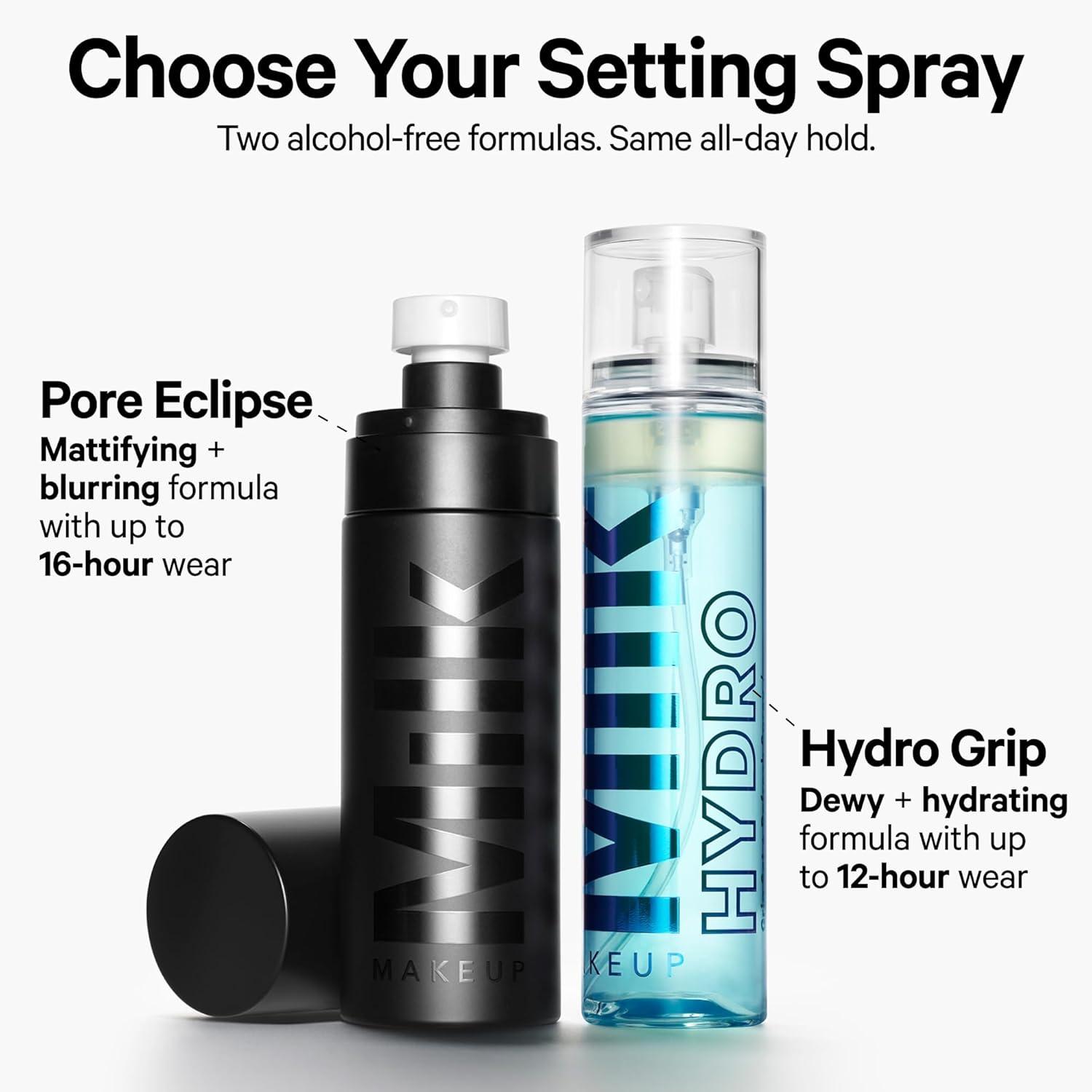 imageMilk Makeup Hydro Grip Set Refresh Spray with Regular ampamp Mini Sets Makeup Hydrates Skin for Up to 12 Hours LongLasting AlcoholFree Facial Mist for Dewy Radiant Skin