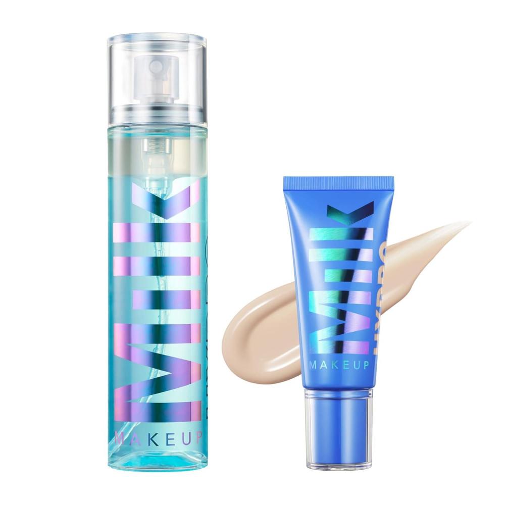 imageMilk Makeup Hydro Grip Bundle with Set Spray ampamp Skin Tint 1 Sets Makeup Hydrates Skin ampamp Builds Coverage for Up to 12 Hours Lightweight ampamp LongLasting with Hyaluronic Acid