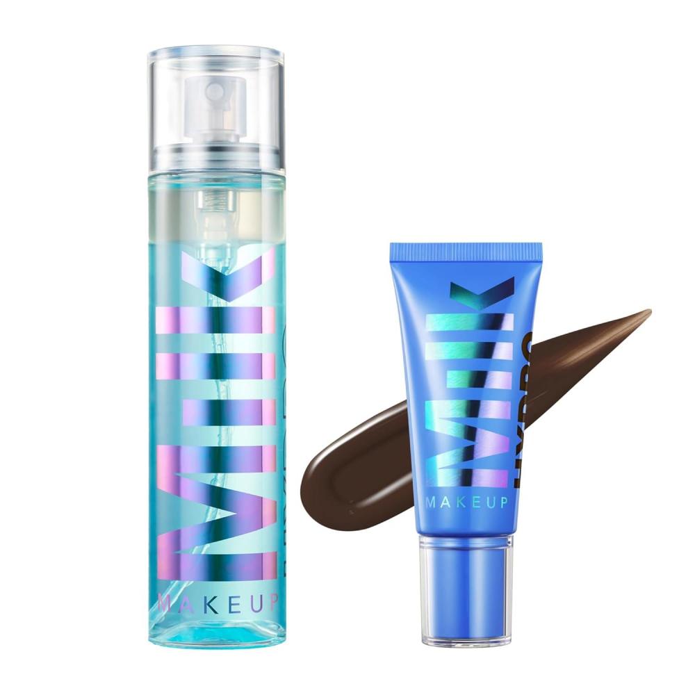 imageMilk Makeup Hydro Grip Bundle with Set Spray ampamp Skin Tint 15 Sets Makeup Hydrates Skin ampamp Builds Coverage for Up to 12 Hours Lightweight ampamp LongLasting with Hyaluronic Acid