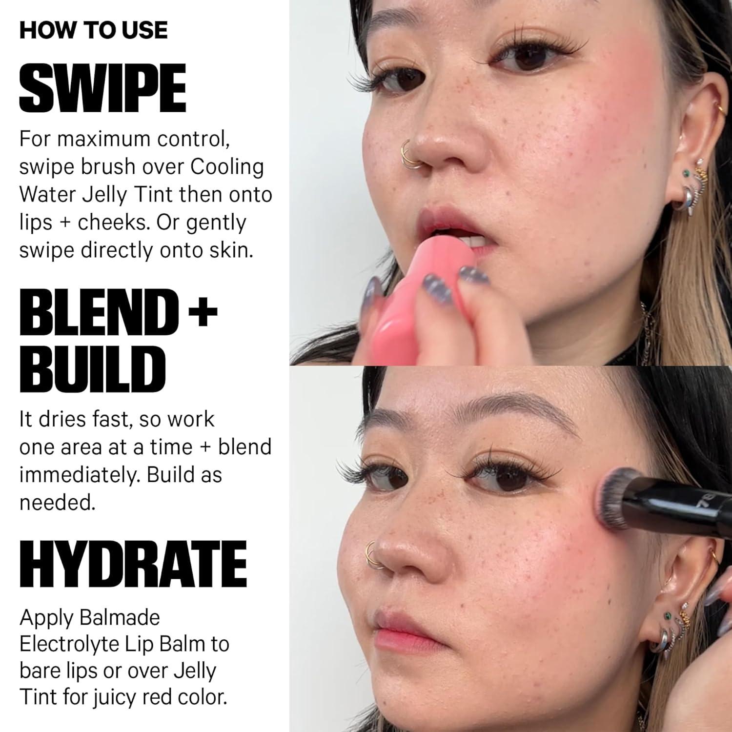 image:imageMilk Makeup Cooling Water Jelly Tint Balmade Hydrating Lip Balm Set Sheer Red Lip Cheek Stain and Sheer Gloss with HighShine Finish Full Size Chill Red 017 oz Werk Out Dusty Rose 04oz