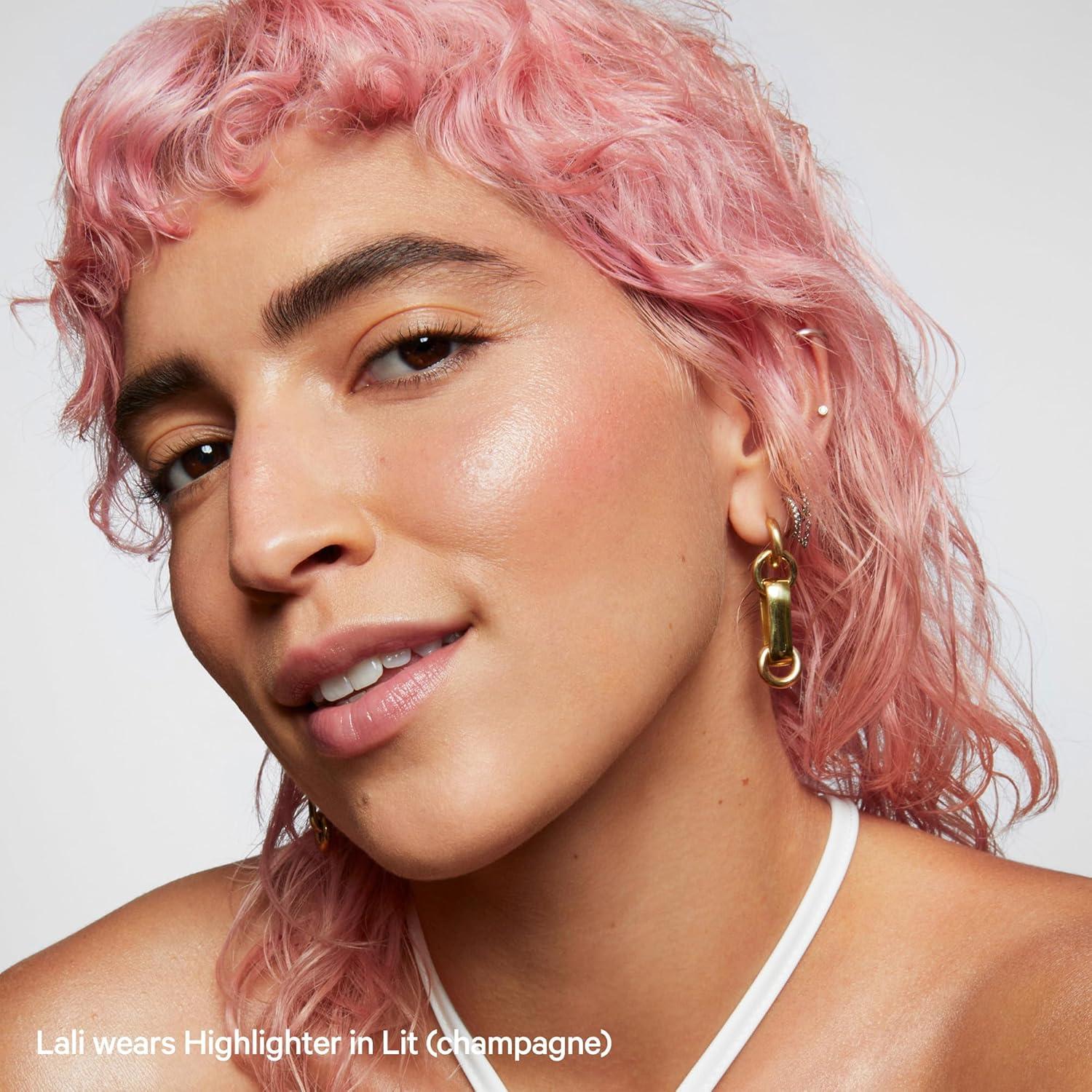 image:imageMilk Makeup Bronzer Blush Highlighter Set Bronzer in Baked 19oz MultiUse Cream Blush Lip Color in Werk Dusty Rose 21oz and Highlighter Stick in Lit Champagne 21oz Hydrating Formulas