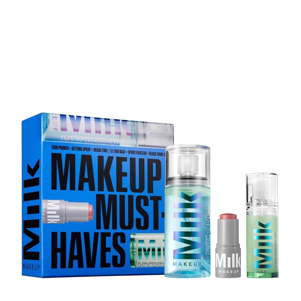 image:imageMilk Makeup Mini MustHaves Set Includes 12HR Hydrating Face Primer 33oz 12HR Setting Spray for Gripping Makeup 169oz and MultiUse Cream Blush Stick Lip Color in Werk Dusty Rose 010oz