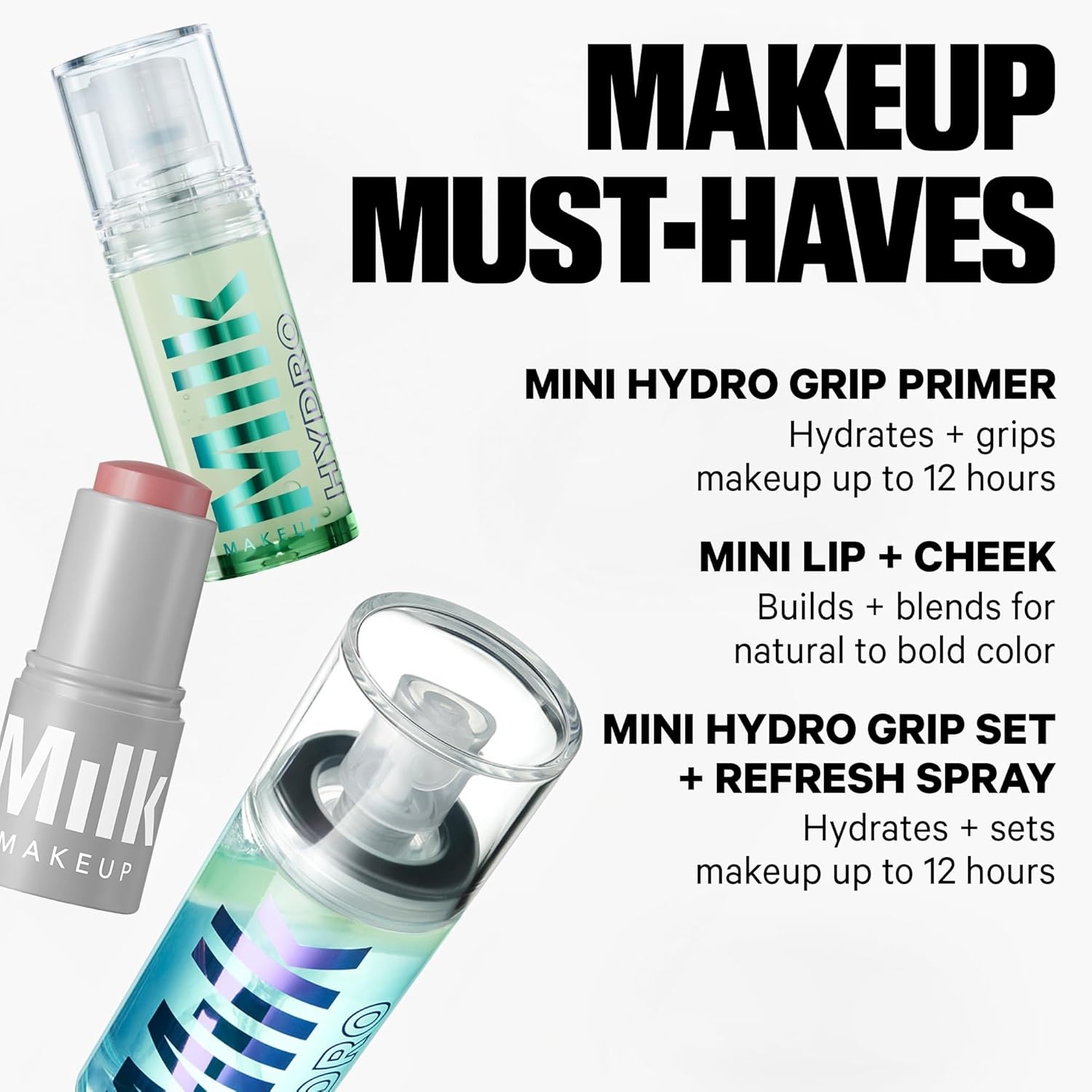 image:imageMilk Makeup Hydro Grip Primer with Hyaluronic Acid Niacinamide Hydrating Face Primer Grips Makeup for Up to 12 Hours SiliconeFree Lightweight Gel with Dewy FinishMakeup Must Haves Gift Set