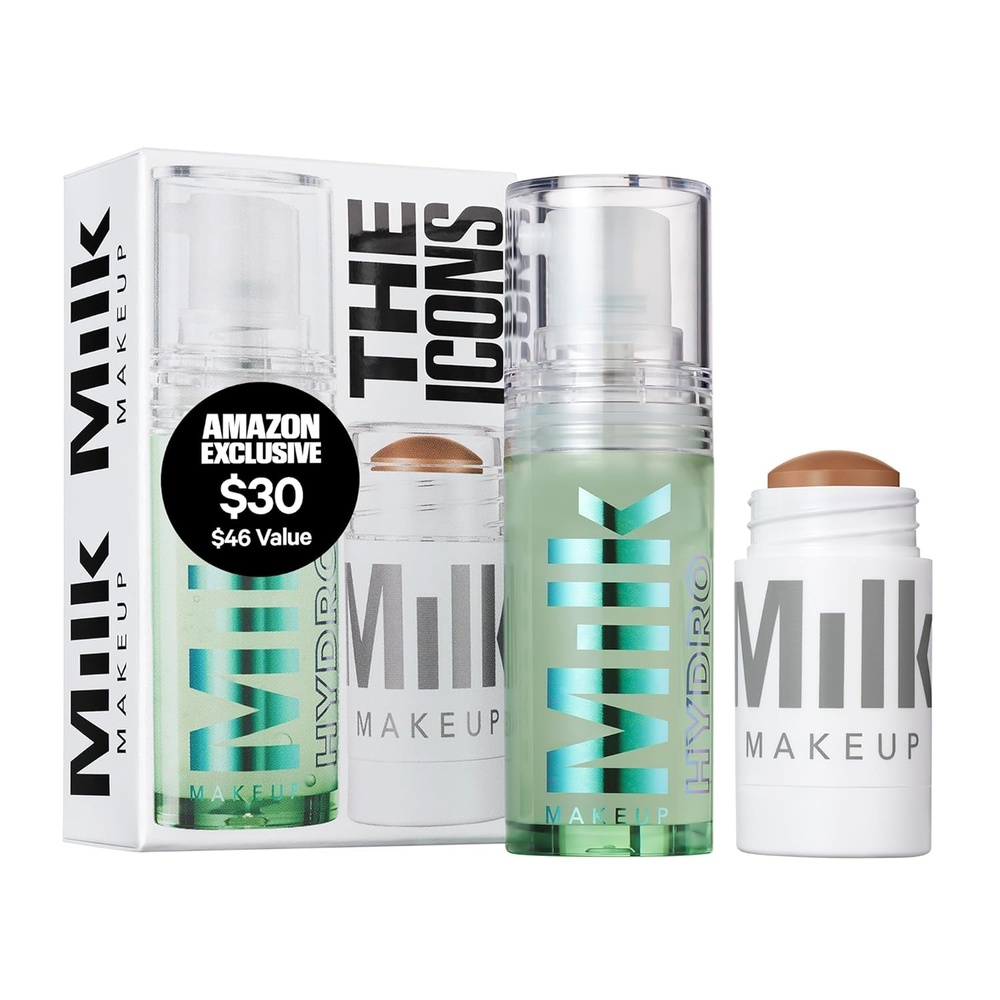 image:imageMilk Makeup Hydro Grip Primer with Hyaluronic Acid  Niacinamide  Hydrating Face Primer Grips Makeup for Up to 12 Hours  SiliconeFree Lightweight Gel with Dewy FinishThe Icons Duo