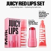 Milk Makeup Cooling Water Jelly Tint – Long-Lasting Sheer Lip + Cheek Stain with Firming Vegan Collagen + Hydrating Aloe – Transfer Proof, Buildable Lip Tint + Blush(Juicy Lip Gift Set)