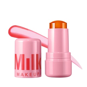 Milk Makeup Cooling Water Jelly Tint – Long-Lasting Sheer Lip + Cheek Stain with Firming Vegan Collagen + Hydrating Aloe – Transfer Proof, Buildable Lip Tint + Blush(Fizz – Soft Peach)